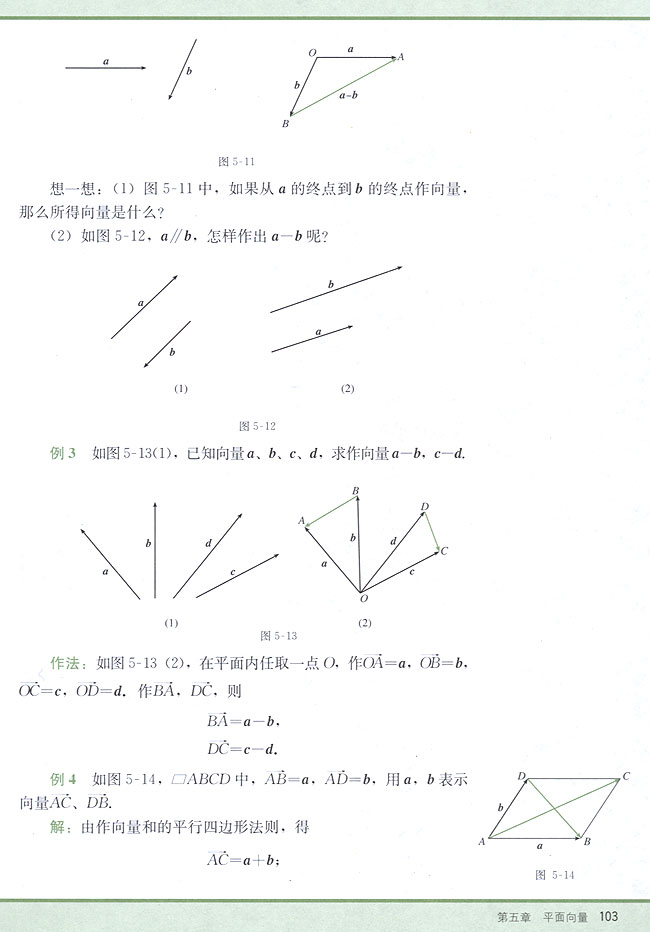 5．2 向量的加法与减法(第103页)