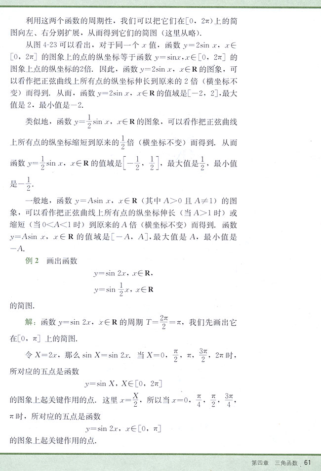 4．9 函数y=Asin（ωx+φ）的图象(第61页)
