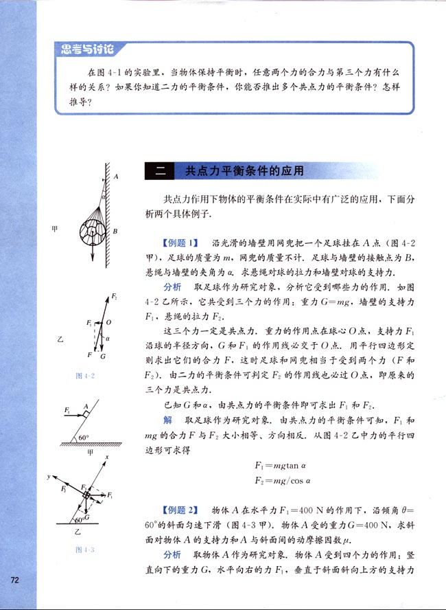 二、共点力平衡条件的应用(第72页)