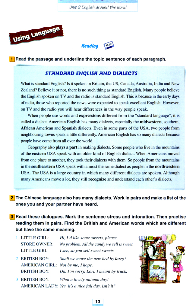 Unit 2 English around the world(第13页)