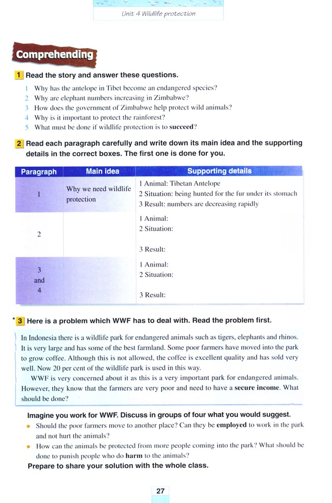 Unit 4 Wildlife protection(第27页)