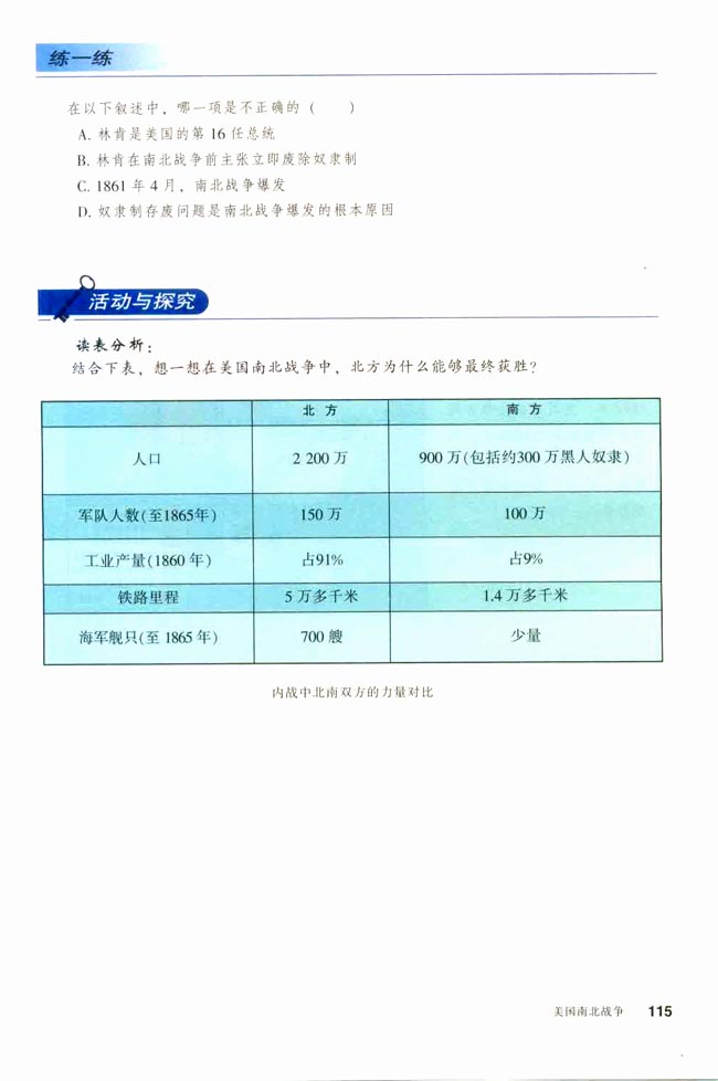 第18课 美国南北战争(第115页)