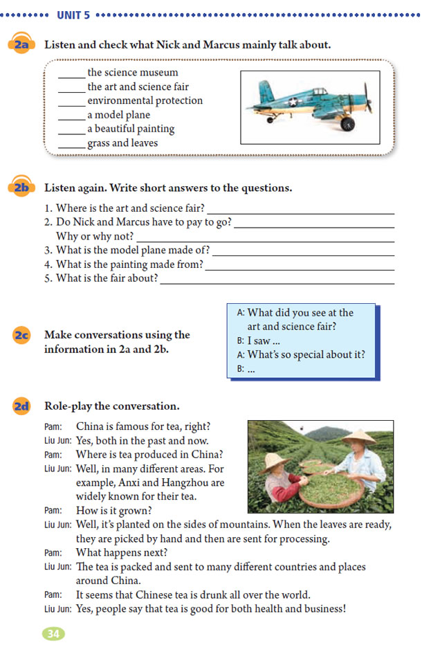 Unit 5 What are the shirts made of?(第34页)