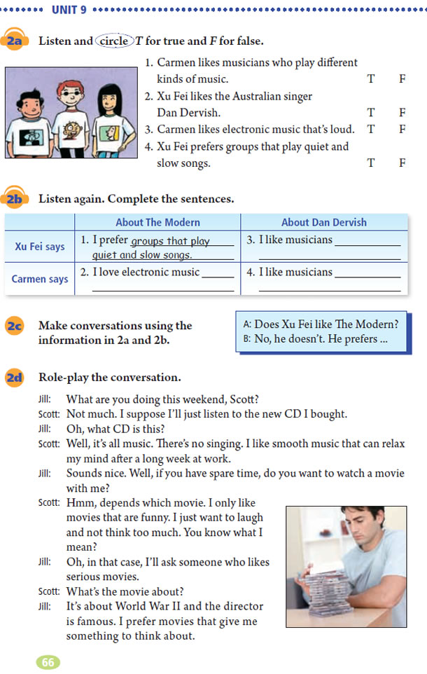 Unit 9 I like music that I can dance to.(第66页)