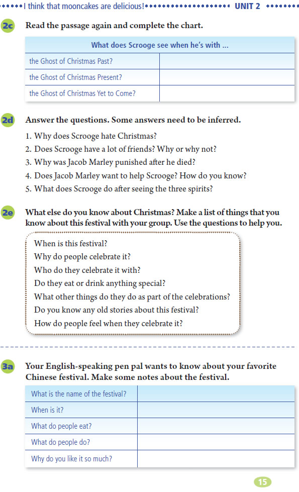 Unit 2 I think that mooncakes are delicious!(第15页)