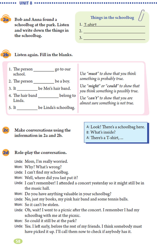 Unit 8 It must belong to Carla.(第58页)