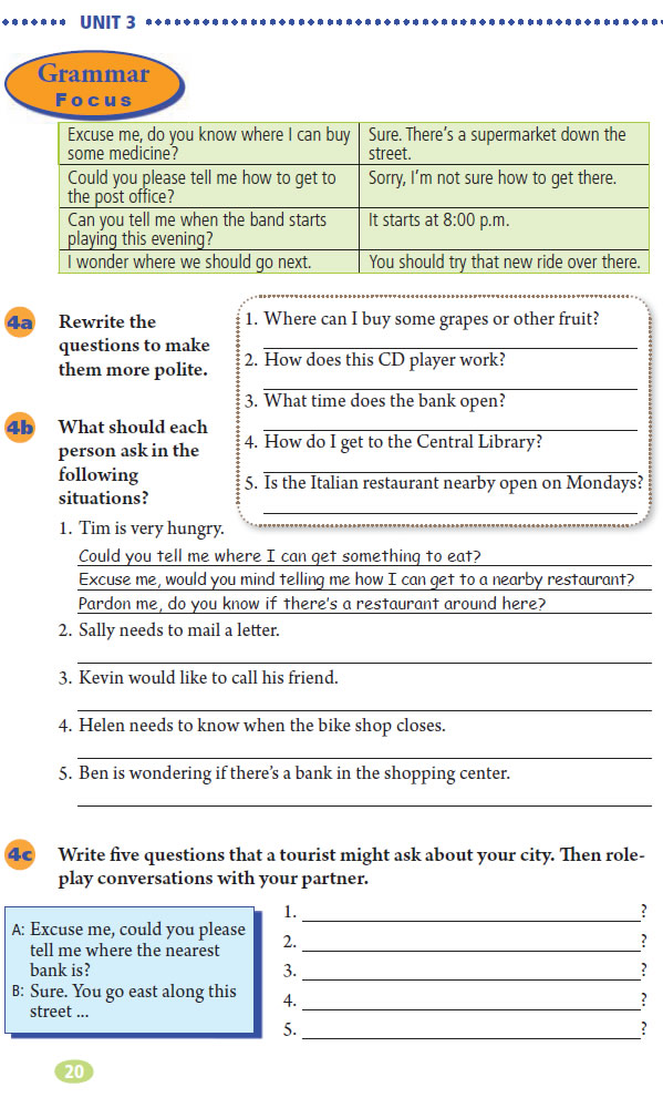 Unit 3 Could you please tell me where the restrooms are?(第20页)