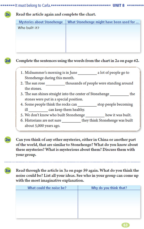 Unit 8 It must belong to Carla.(第63页)