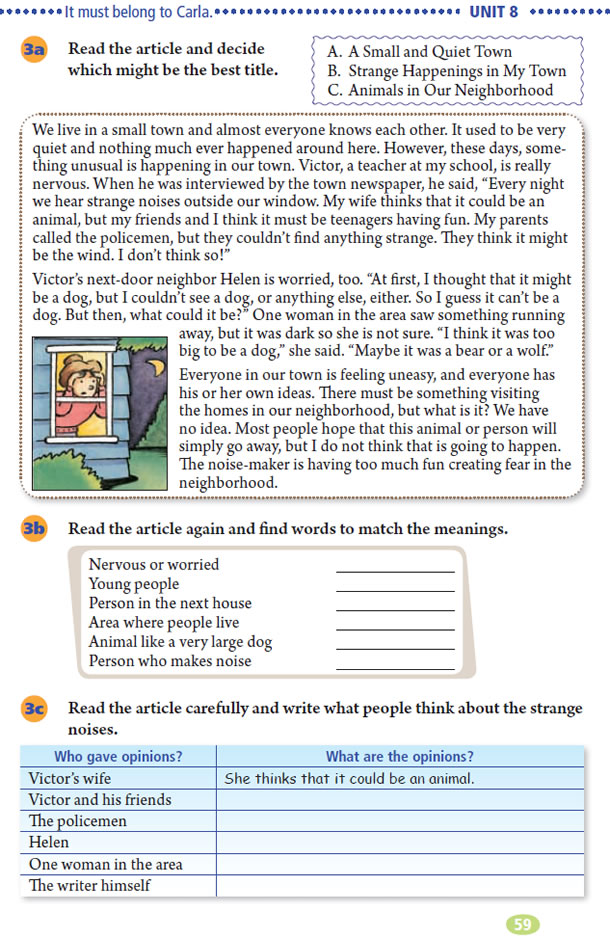 Unit 8 It must belong to Carla.(第59页)