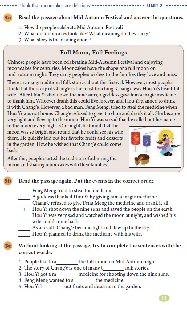Unit 2 I think that mooncakes are delicious!(第11页)