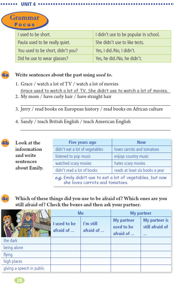 Unit 4 I used to be afraid of the dark.(第28页)