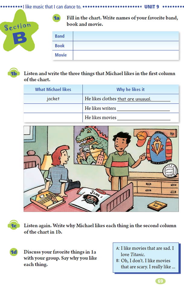 Unit 9 I like music that I can dance to.(第69页)