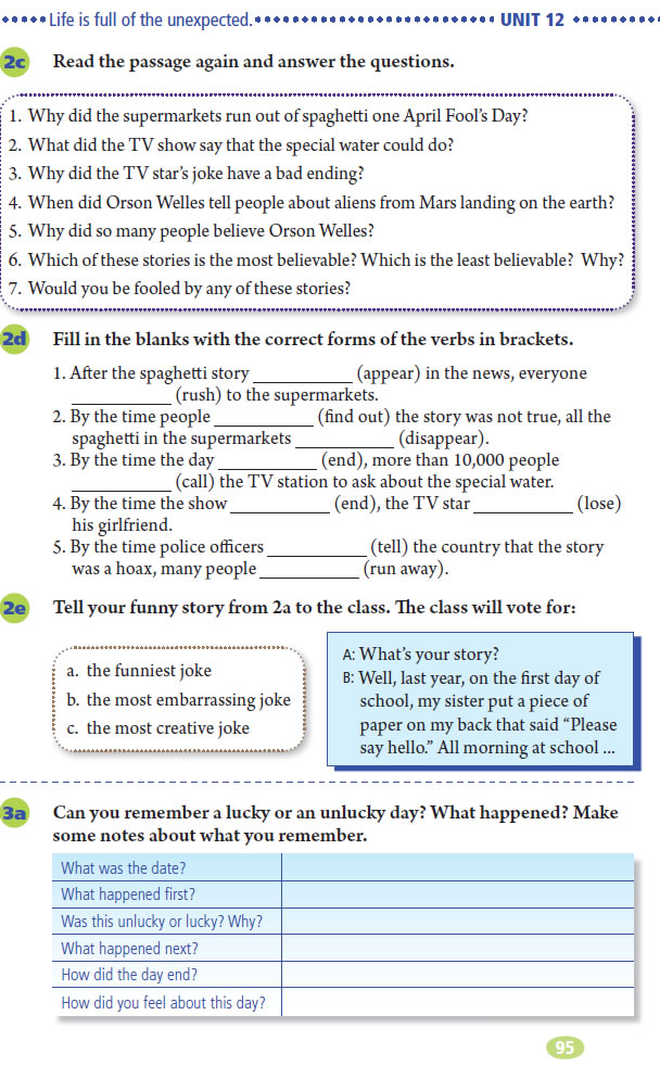 Unit 12 Life is full of the unexpected.(第95页)