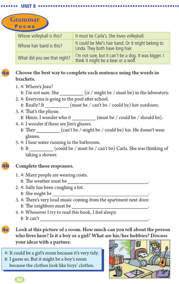 Unit 8 It must belong to Carla.(第60页)