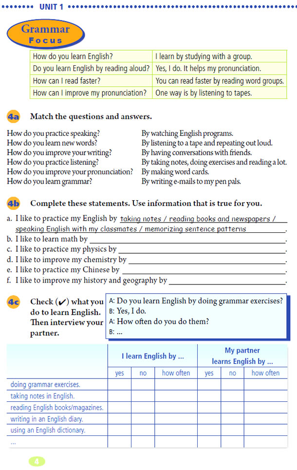 Unit 1 How can we become good learners?(第4页)