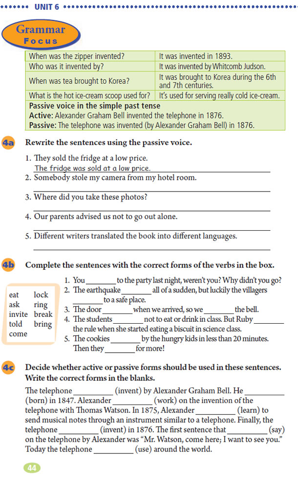 Unit 6 When was it invented?(第44页)