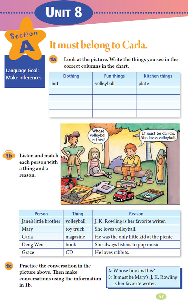 Unit 8 It must belong to Carla.(第57页)