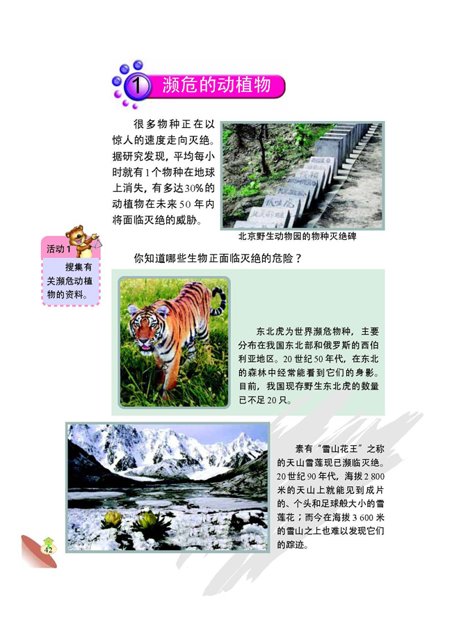 1 濒危的动植物(第42页)