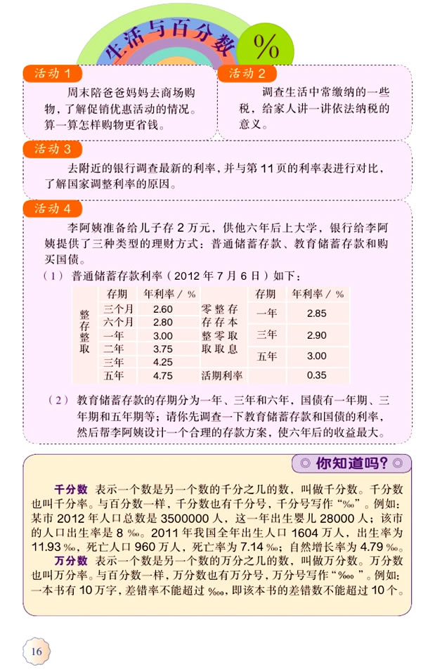 ★ 生活与百分数(第16页)