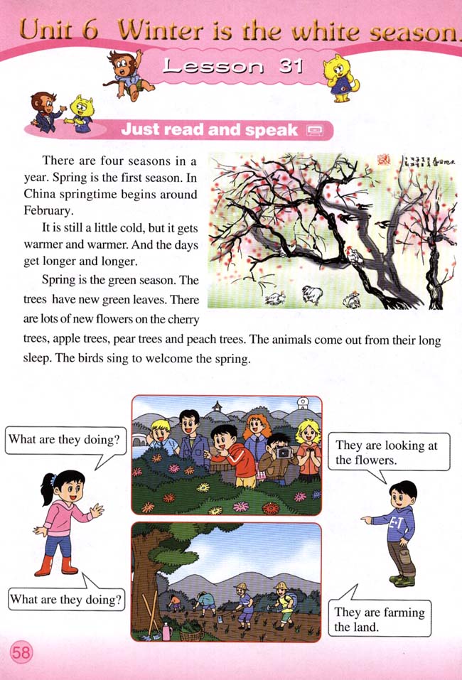 Unit 6 Winter is the white season. Lesson 31(第58页)