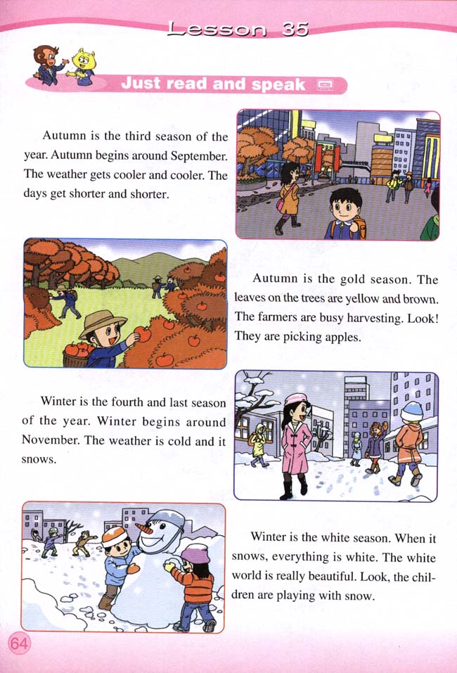 Unit 6 Winter is the white season. Lesson 31(第64页)