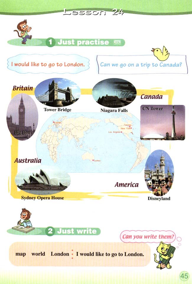 Unit 4 We are going to visit the Great Wall．(第45页)