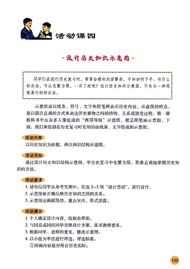 活动课四 设计历史知识示意图(第135页)
