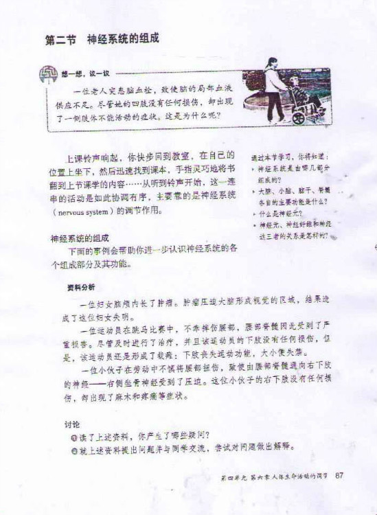 第二节 神经系统的组成(第87页)
