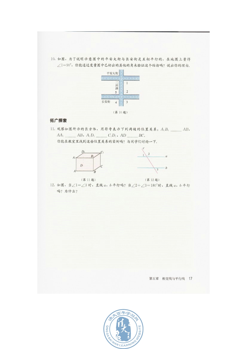 5.2 平行线及其判定(第17页)