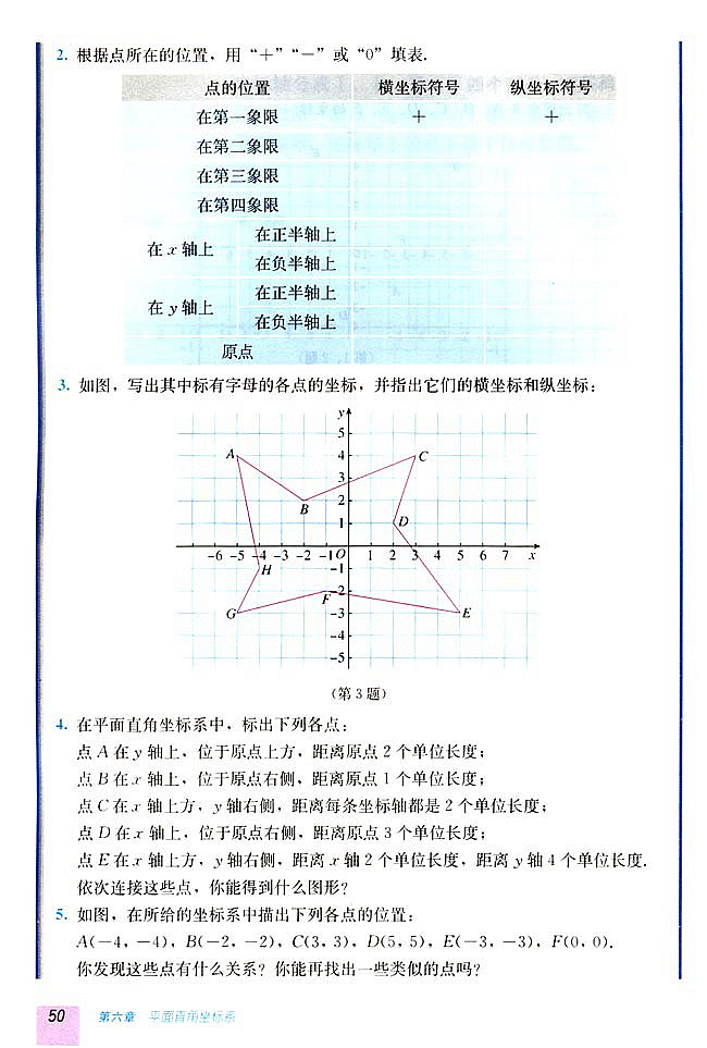 6.1 平面直角坐标系(第49页)