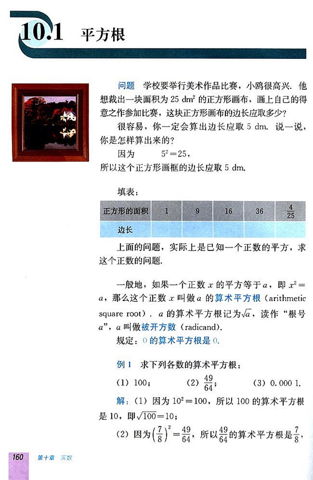 10.1 平方根(第159页)