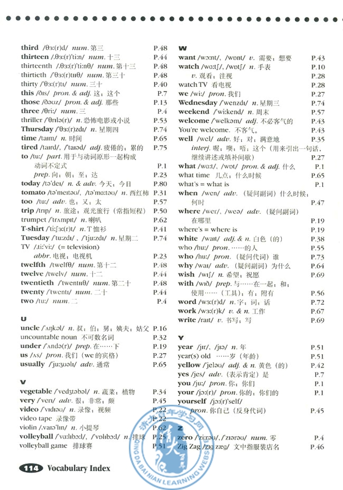 Vocabulary Index(第134页)