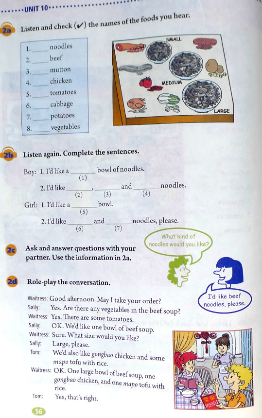 10 I’d likesome noodles.(第56页)