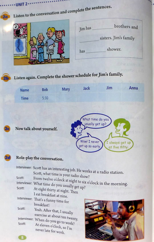 2 What timedo you go toschool?(第8页)