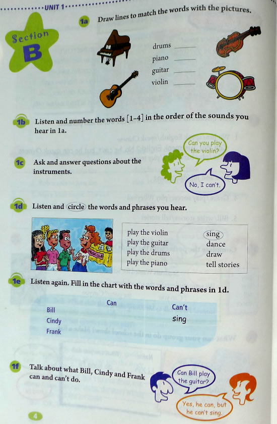 1 Can you playthe guitar?(第4页)