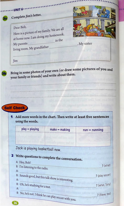 6 I’m watching TV.(第36页)