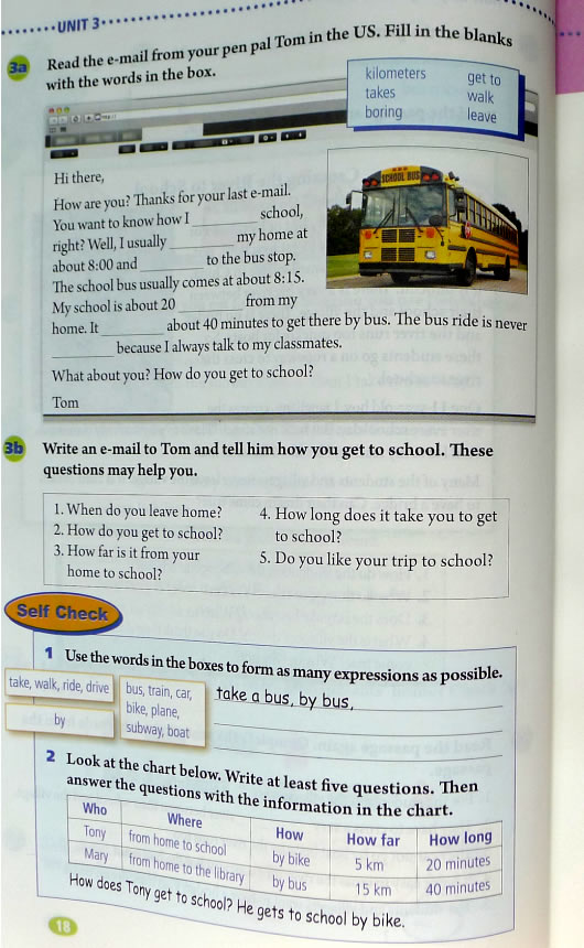 3 How do youget to school?(第18页)