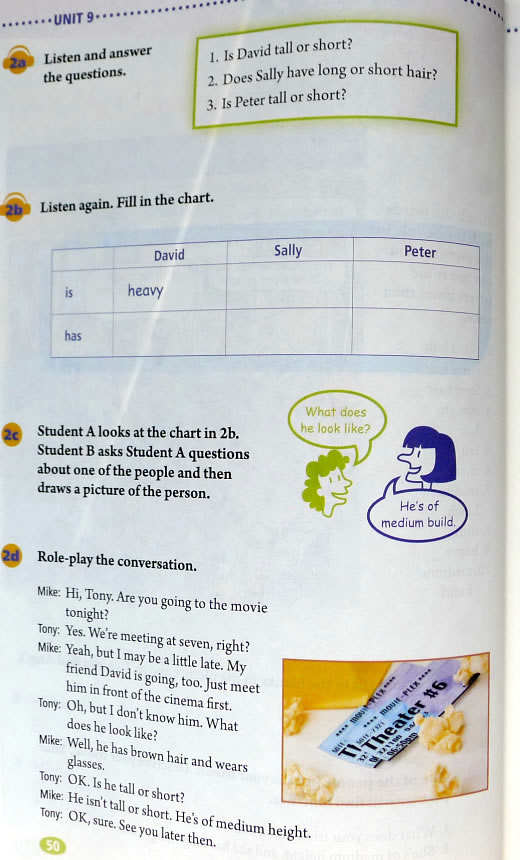 9 What does helook like?(第50页)