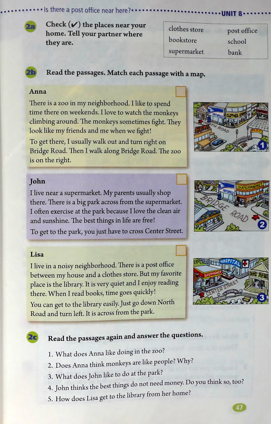 8 Is there a post office near here?(第47页)