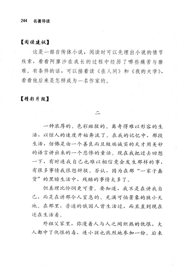 《童年》：在苦难中长大(第244页)