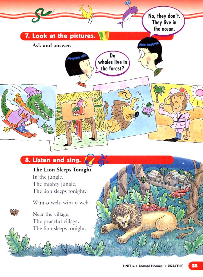 unit 4 Animal Homes(第35页)