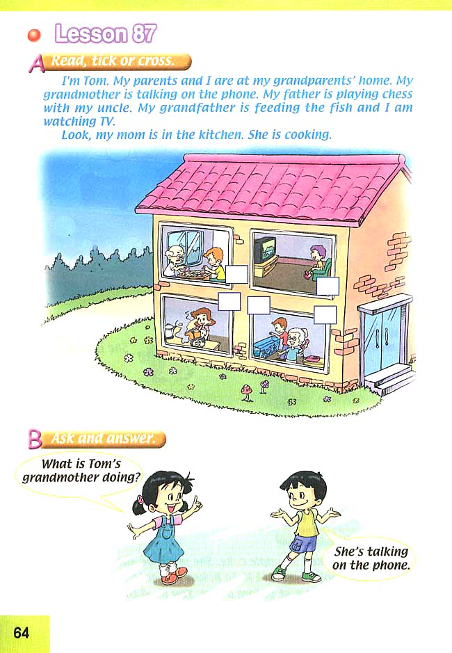 人教版三年级英语下册(旧版新起点)电子课本Unit 15 Family Activities(第64页)