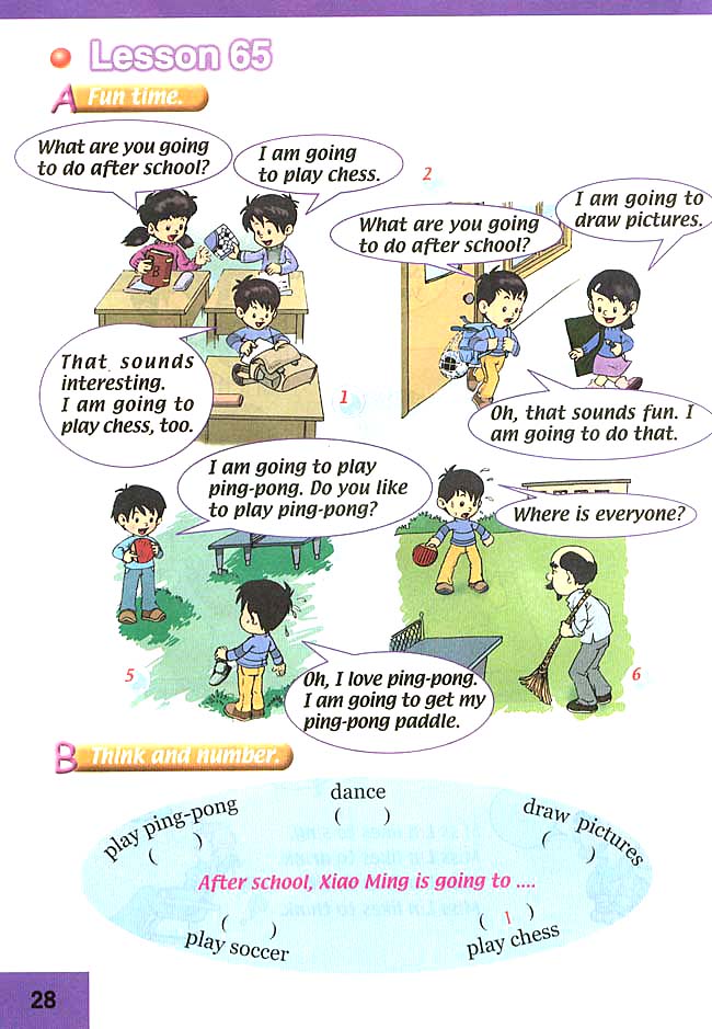 人教版三年级英语下册(旧版新起点)电子课本Unit 11 After School Activities(第28页)