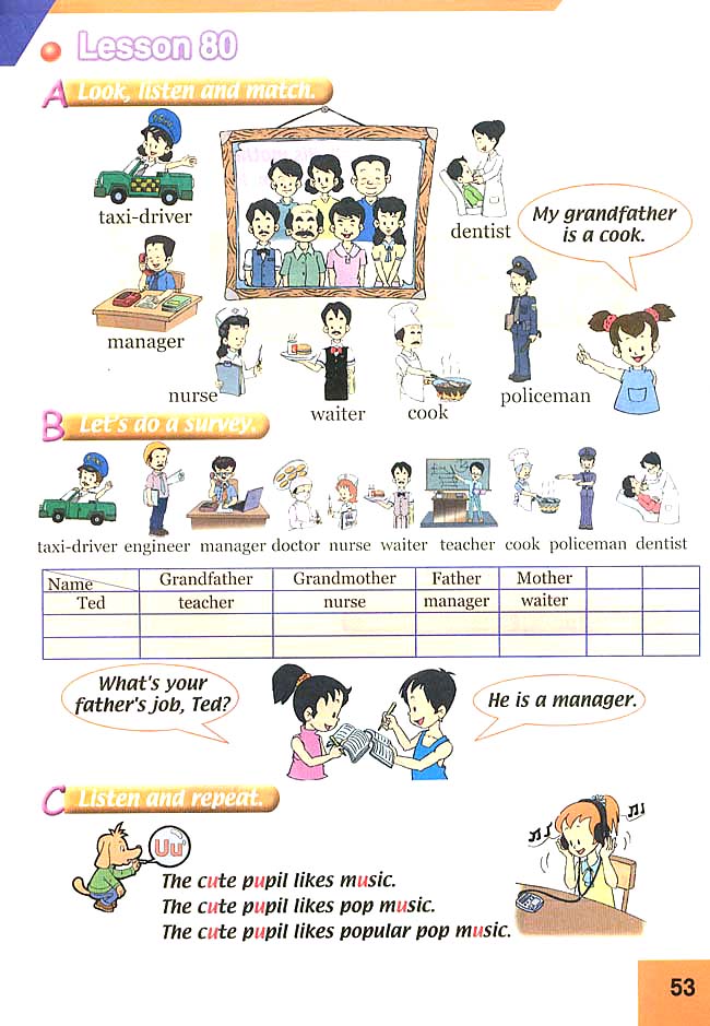 人教版三年级英语下册(旧版新起点)电子课本Unit 14 My Family(第53页)