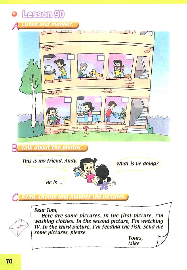 人教版三年级英语下册(旧版新起点)电子课本Unit 15 Family Activities(第70页)