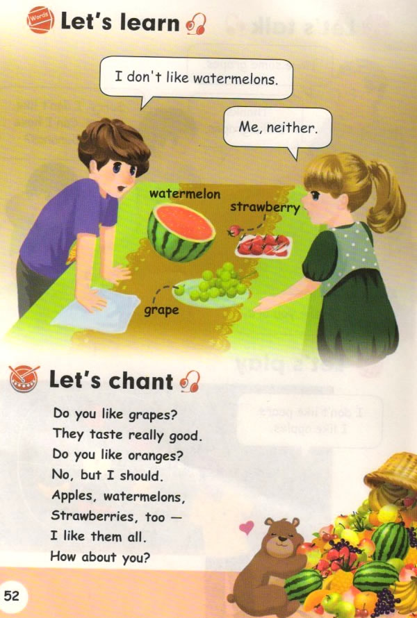 Unit 5 Do you like pears?(第52页)