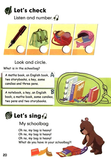 Unit 2 My schoolbag(第20页)