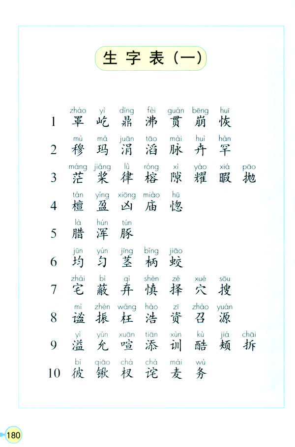 生字表（一）(第180页)