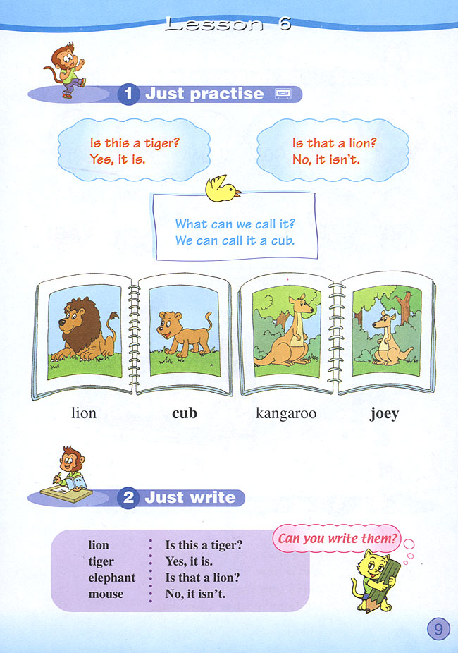 Unit 1 Do you like young animals?(第9页)