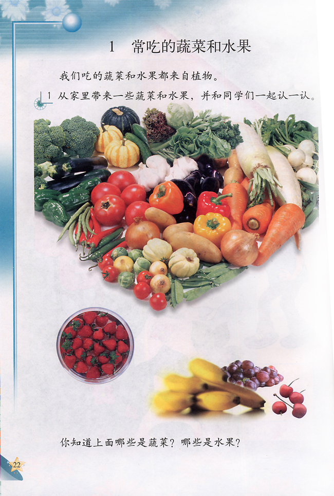 1 常吃的蔬菜和水果(第22页)